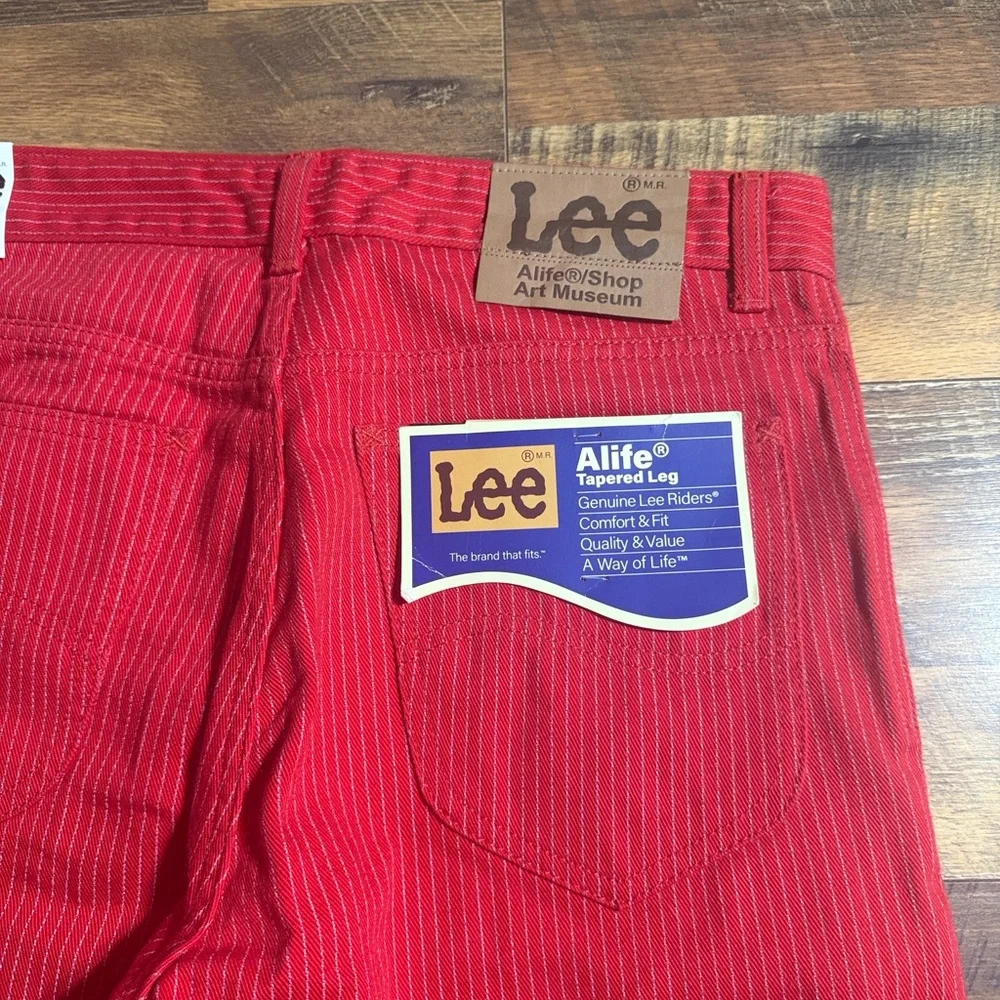 NWT Lee x Alife Collab Red Pinstripe Tapered Leg Jeans 32x32